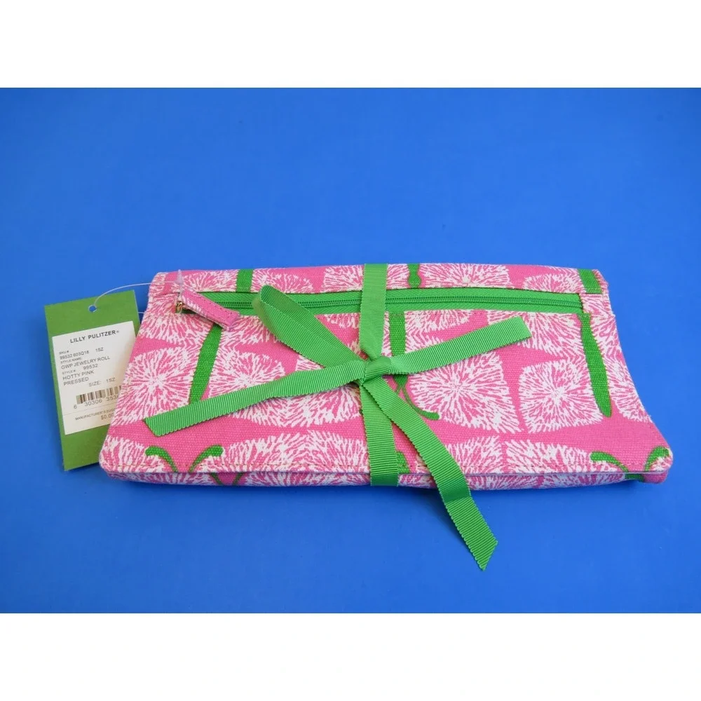 Lilly Pulitzer Jewelry Pouch Roll Clutch Hotty Pink NEW 99532